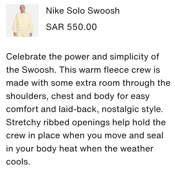 Nike Solo Swoosh Fleece Crew Loose Fit Sweatshirt - Picture 9 of 11
